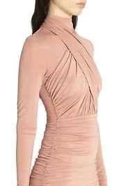 Ruched Jersey Midi-Dress
