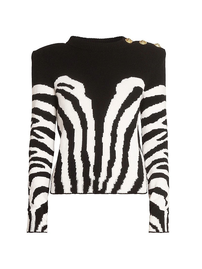 Zebra Merino Wool-Cashmere Sweater