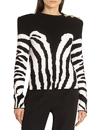 Zebra Merino Wool-Cashmere Sweater