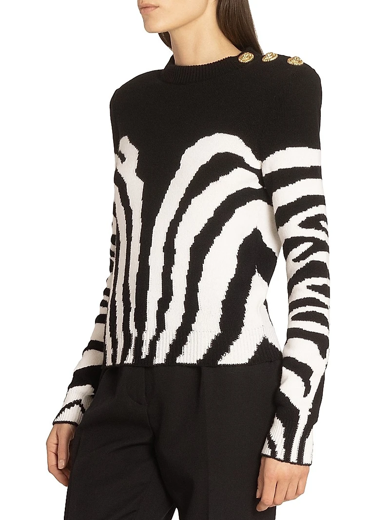 Zebra Merino Wool-Cashmere Sweater