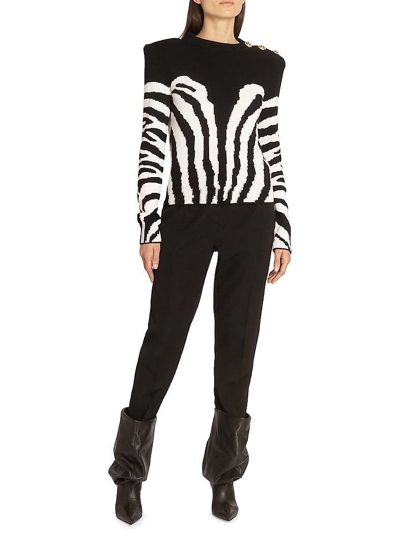 Zebra Merino Wool-Cashmere Sweater