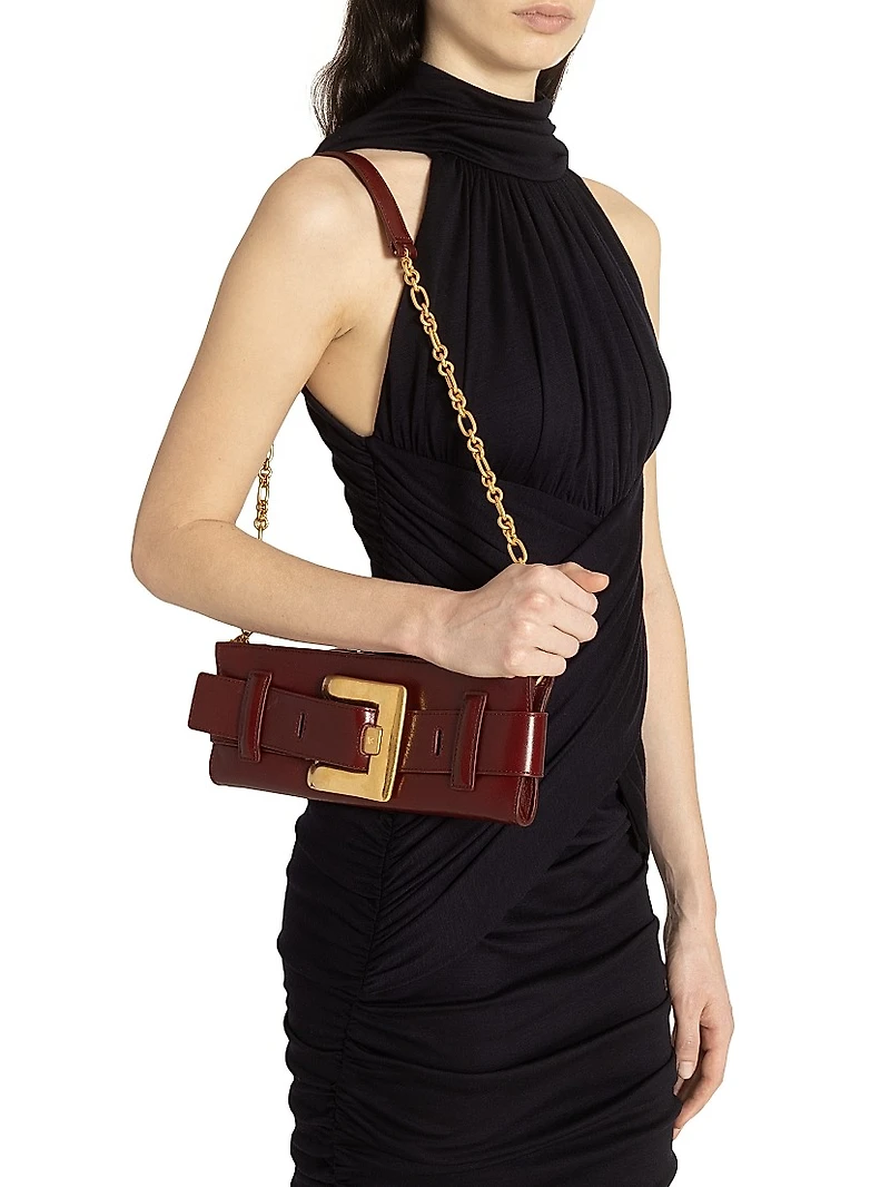 Ruched Wool Midi-Dress