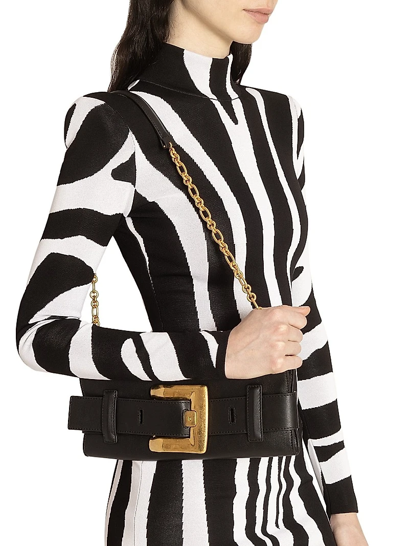 Zebra Intersia Knit Body-Con Minidress