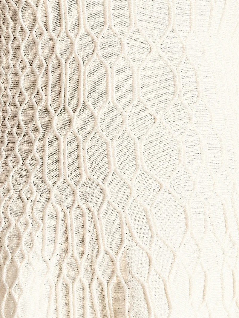 Croc-Embossed Knit Fit-And-Flare Minidress