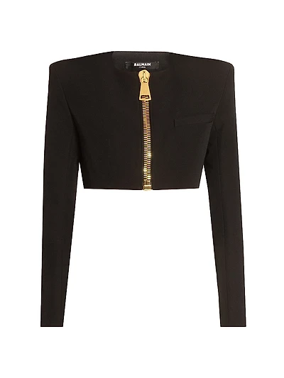 Grain De Poudre Wool Crop Jacket