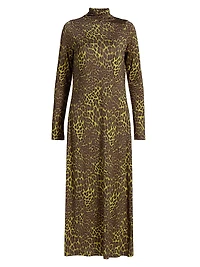 Paxton Leopard-Print Jersey Midi-Dress