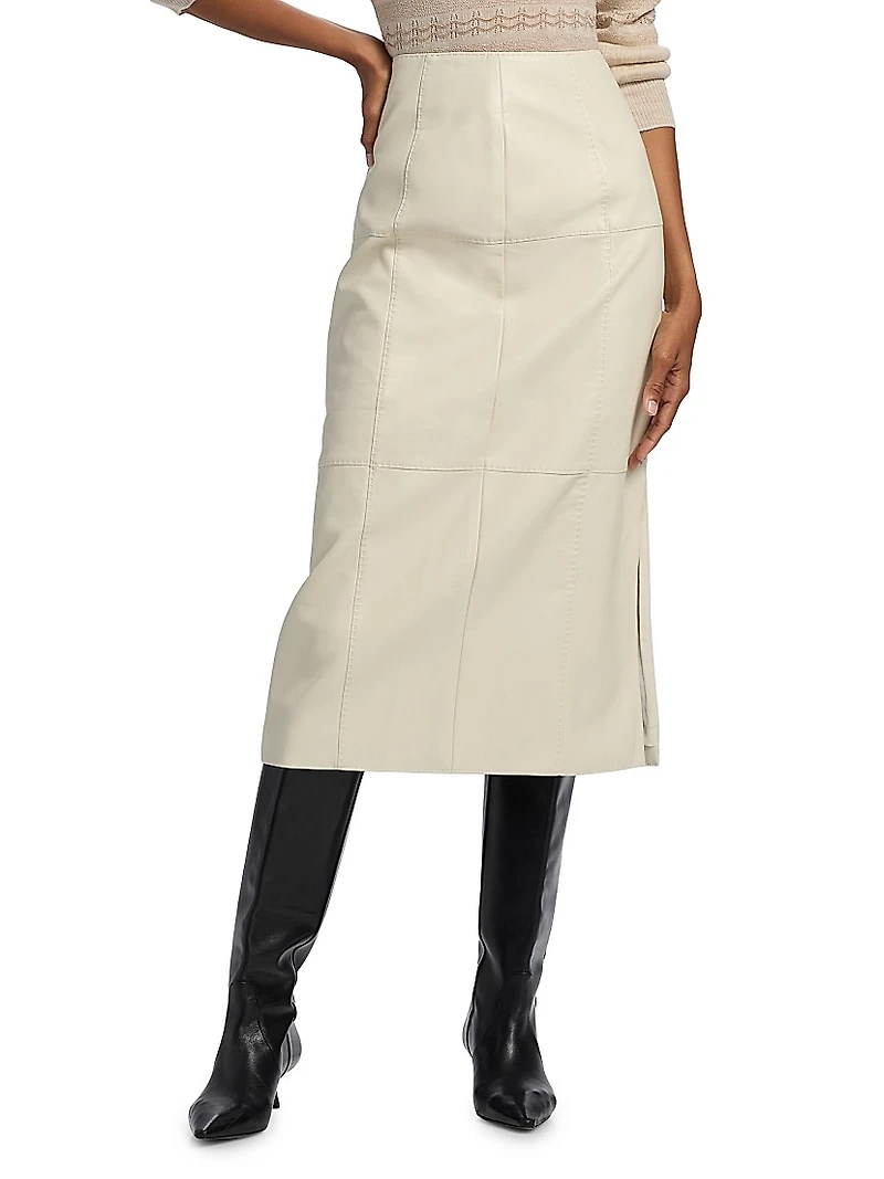 Elliott Faux-Leather Midi-Skirt