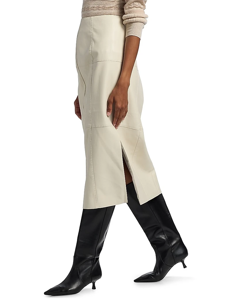 Elliott Faux-Leather Midi-Skirt