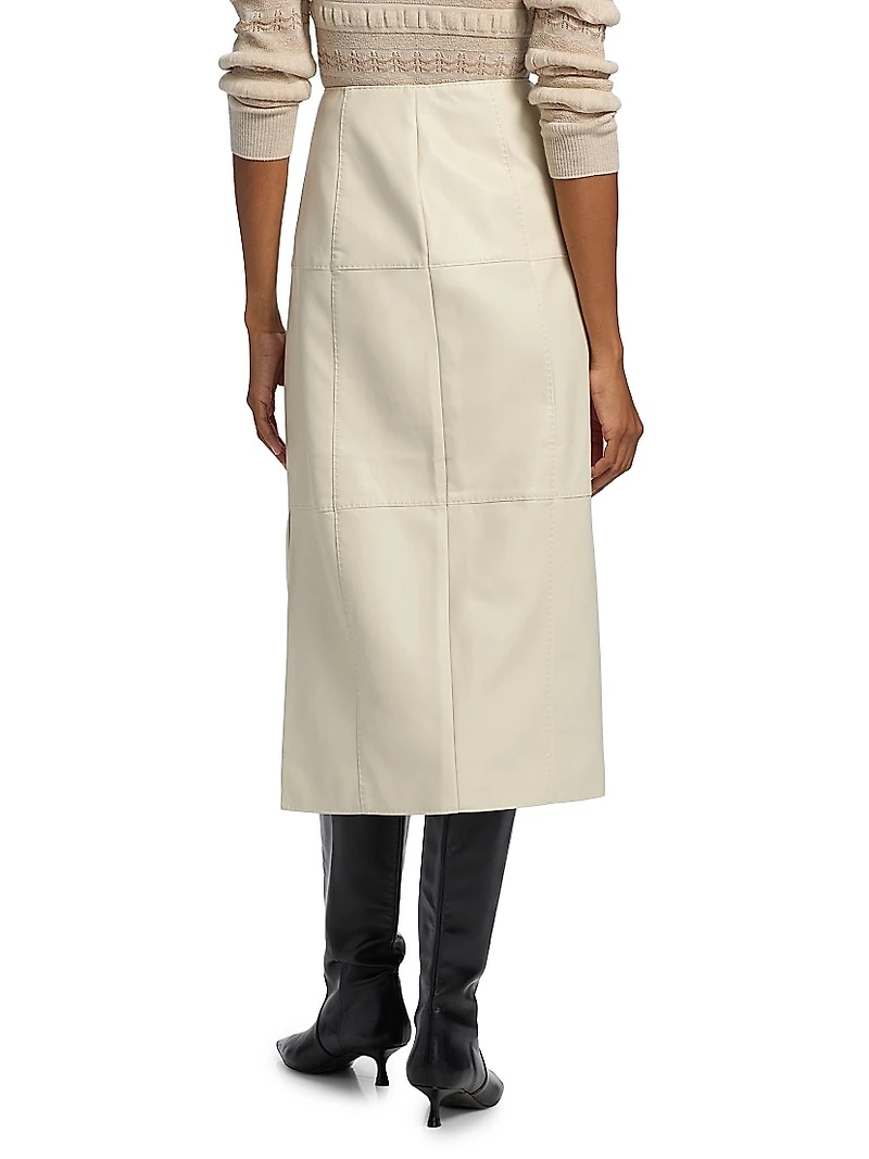 Elliott Faux-Leather Midi-Skirt