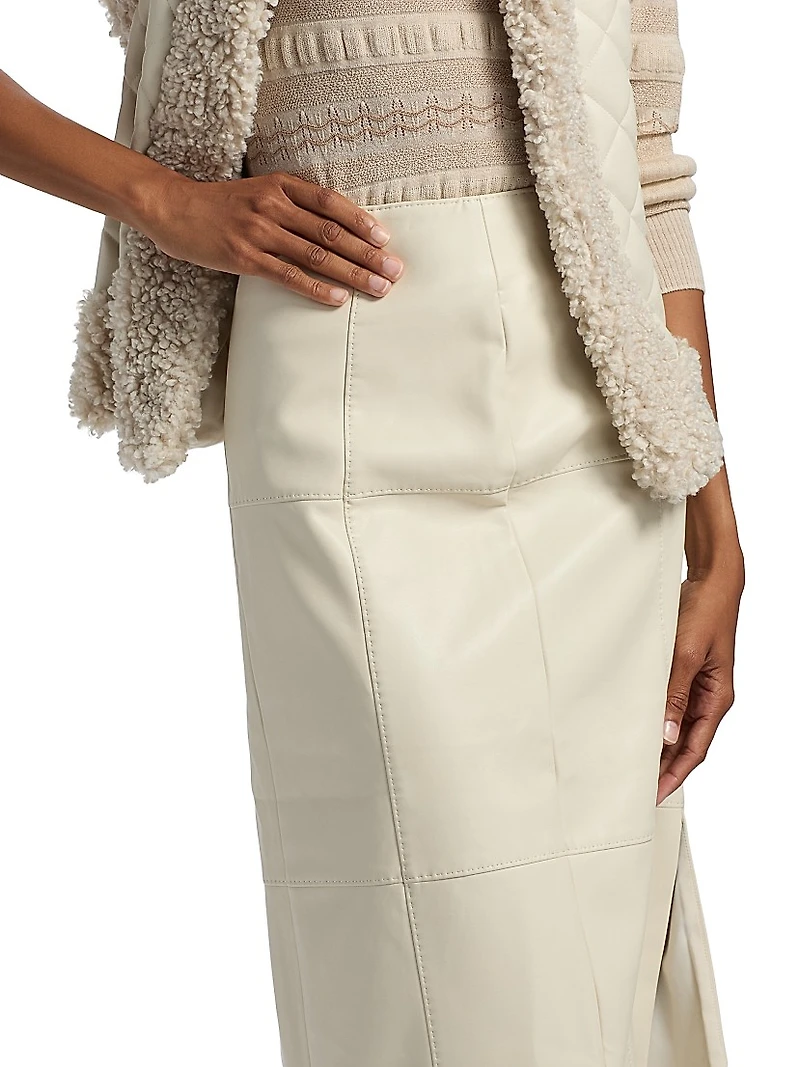 Elliott Faux-Leather Midi-Skirt
