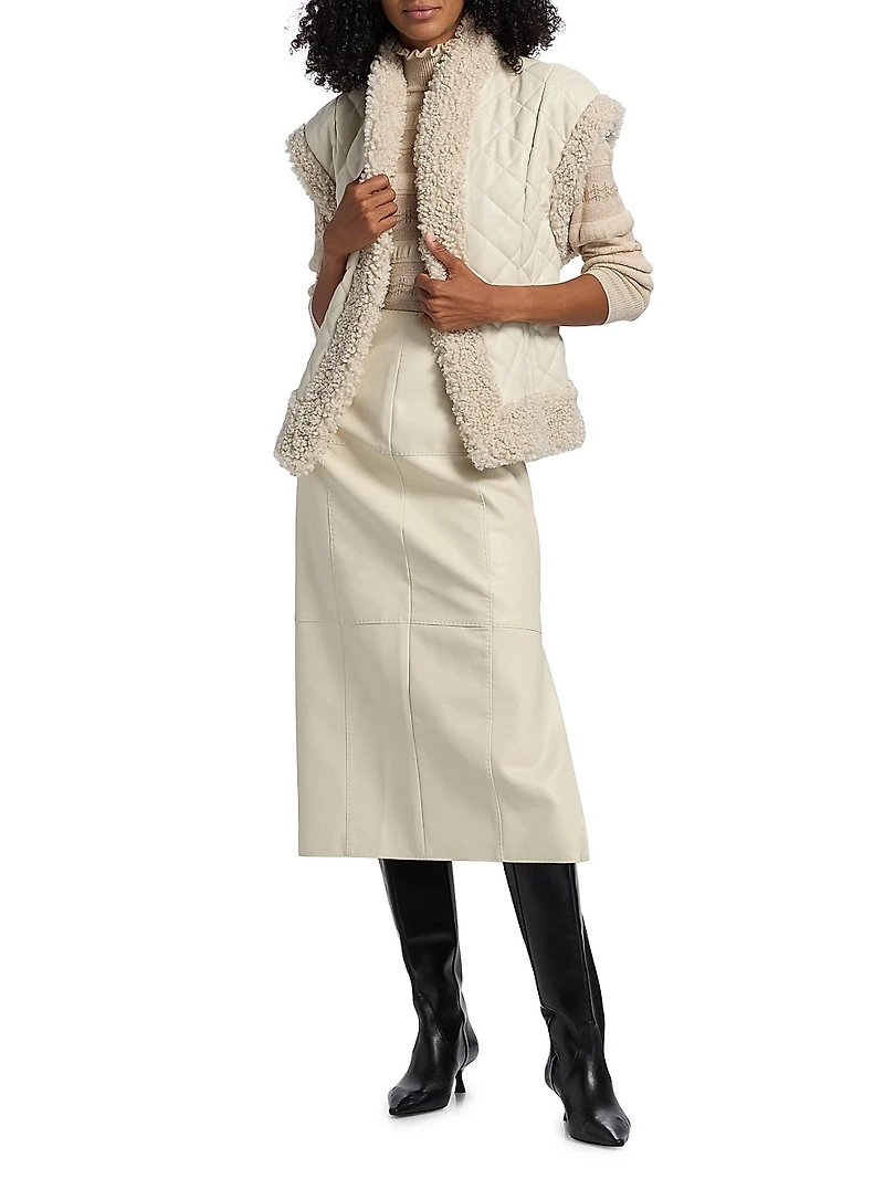 Elliott Faux-Leather Midi-Skirt