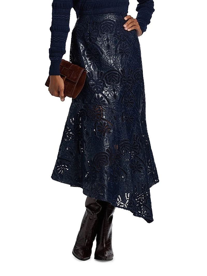 Casey Faux-Leather Midi-Skirt