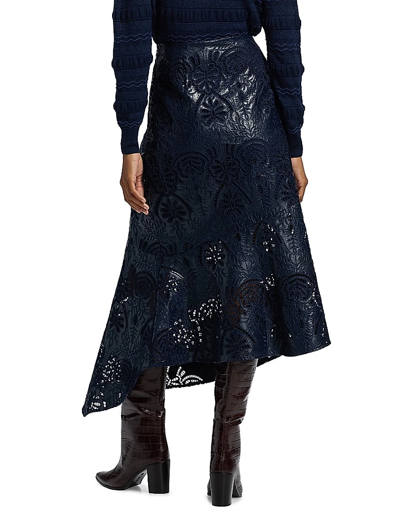 Casey Faux-Leather Midi-Skirt