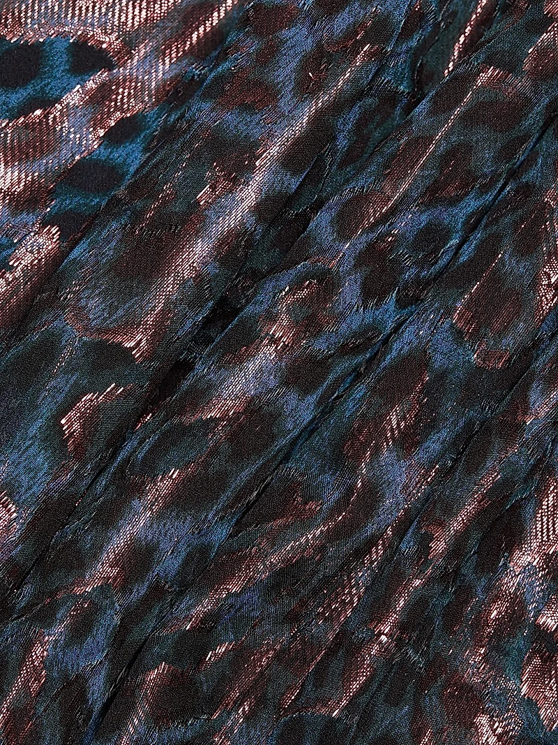 Francine Metallic Silk Maxi Dress