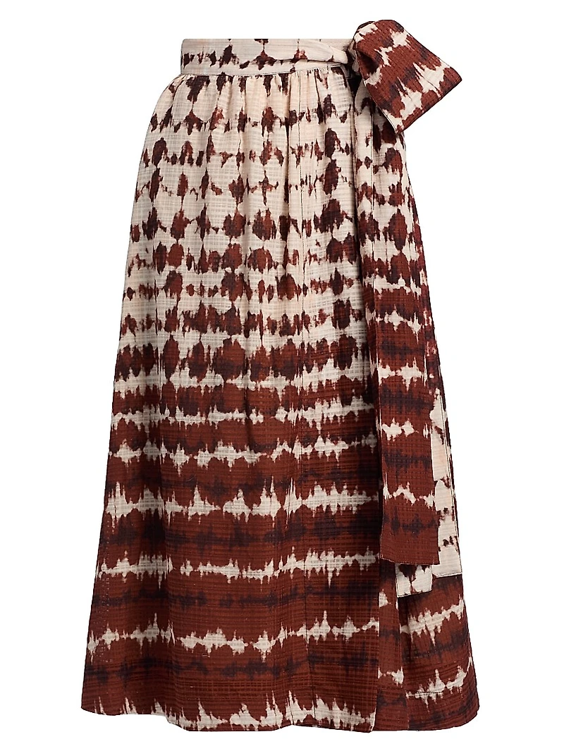 Estine Tie-Dye Wrap Midi-Skirt