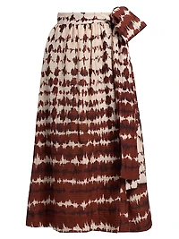 Estine Tie-Dye Wrap Midi-Skirt