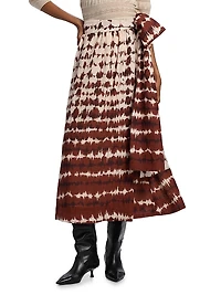 Estine Tie-Dye Wrap Midi-Skirt