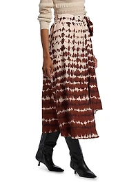 Estine Tie-Dye Wrap Midi-Skirt
