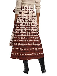 Estine Tie-Dye Wrap Midi-Skirt