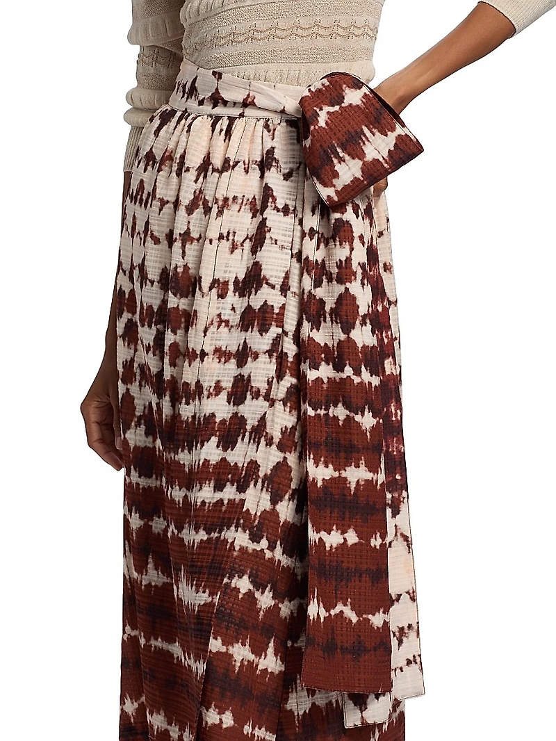 Estine Tie-Dye Wrap Midi-Skirt