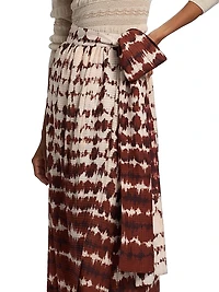 Estine Tie-Dye Wrap Midi-Skirt
