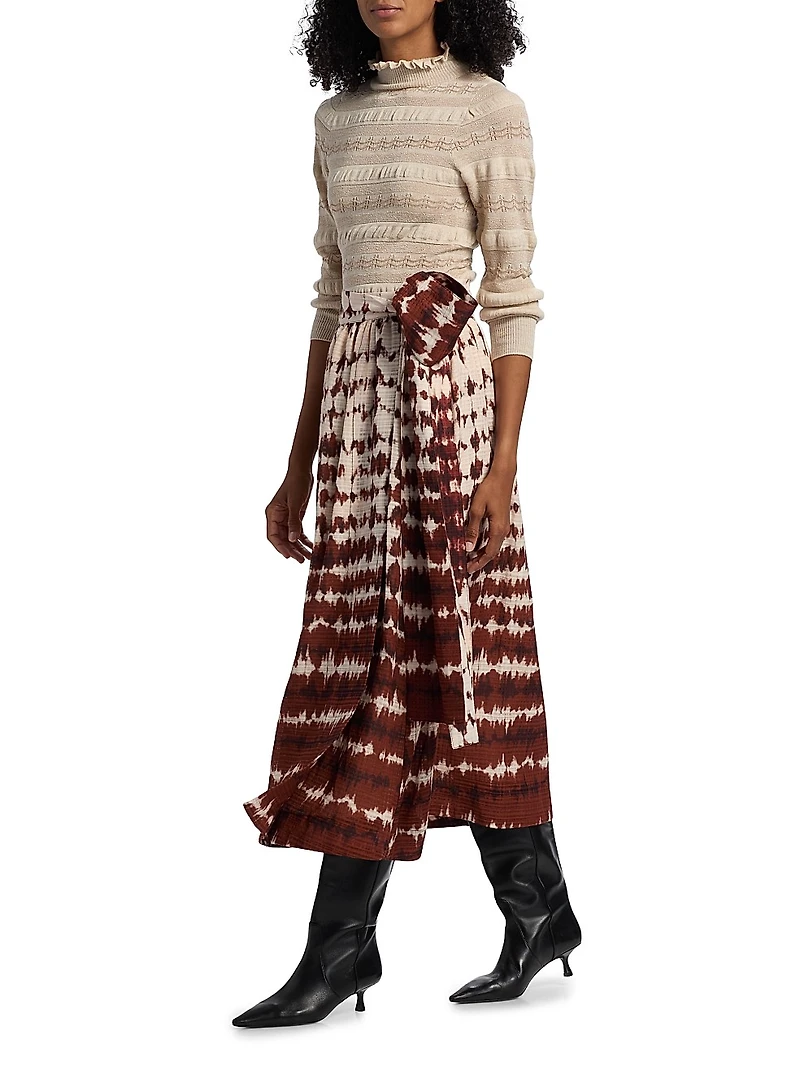 Estine Tie-Dye Wrap Midi-Skirt