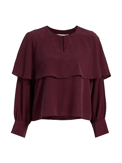 Jayne Silk Cape Blouse