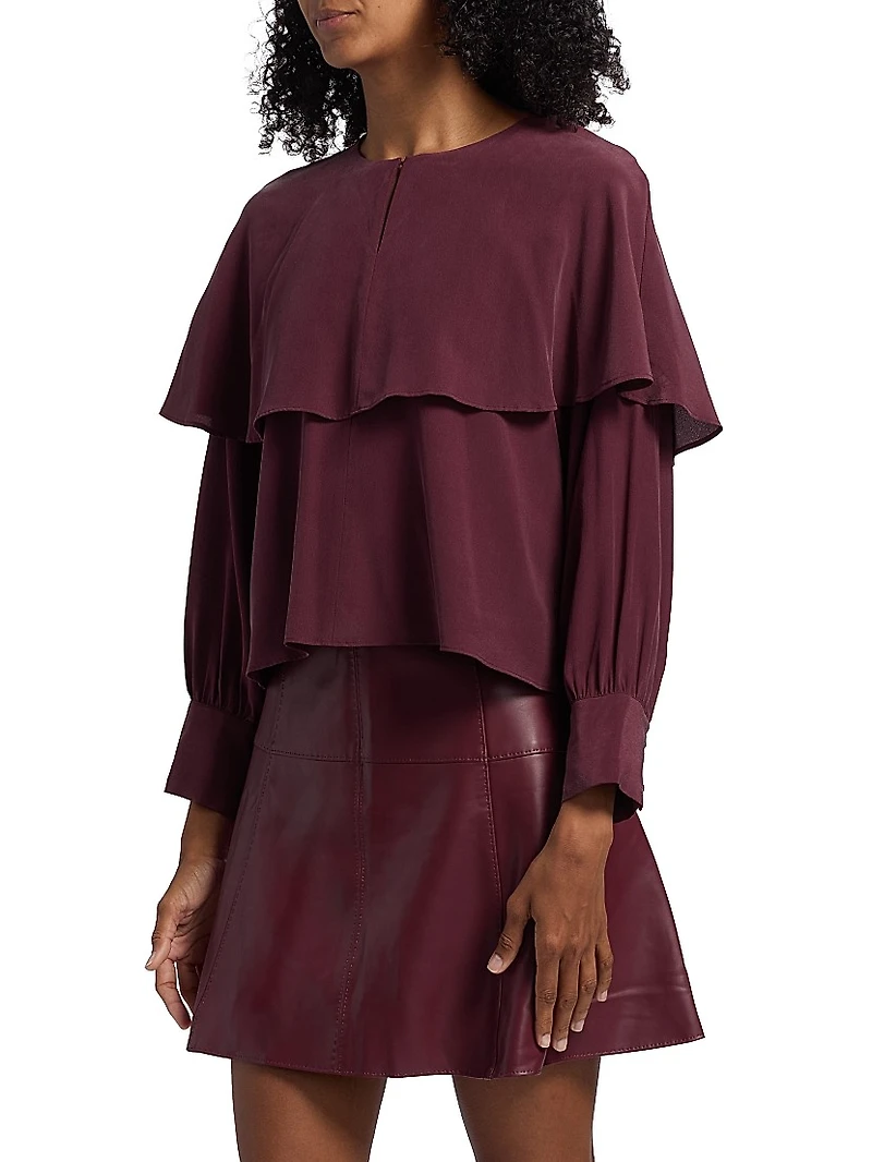 Jayne Silk Cape Blouse