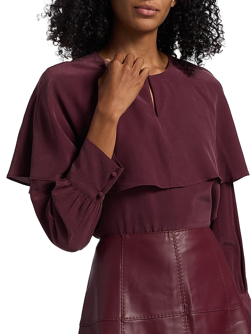 Jayne Silk Cape Blouse