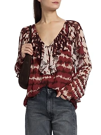 Trudy Tie-Dye Ruffled Blouse