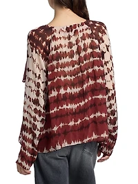 Trudy Tie-Dye Ruffled Blouse