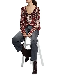 Trudy Tie-Dye Ruffled Blouse