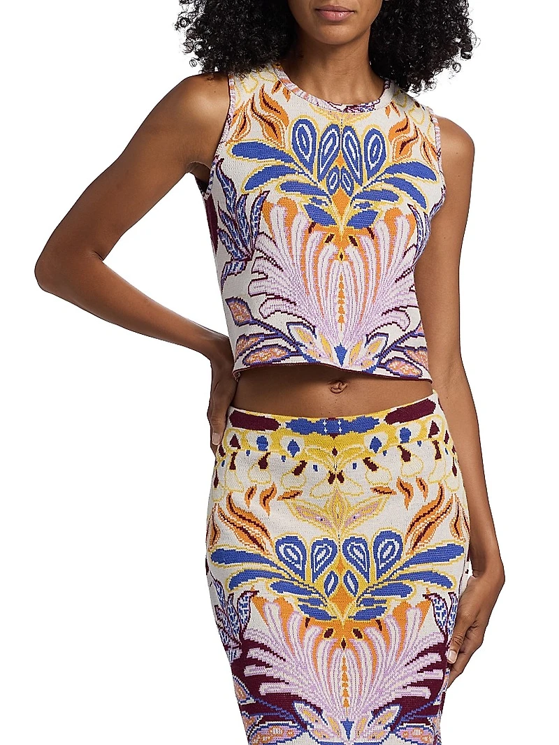 Kim Damask Compact-Knit Top
