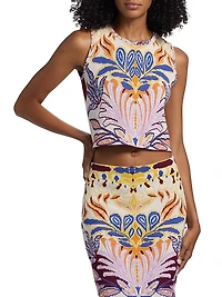 Kim Damask Compact-Knit Top