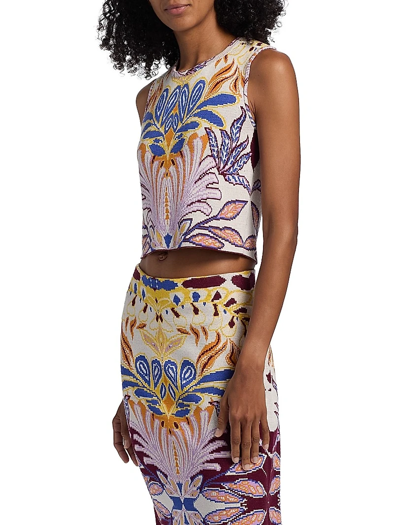 Kim Damask Compact-Knit Top