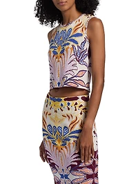 Kim Damask Compact-Knit Top