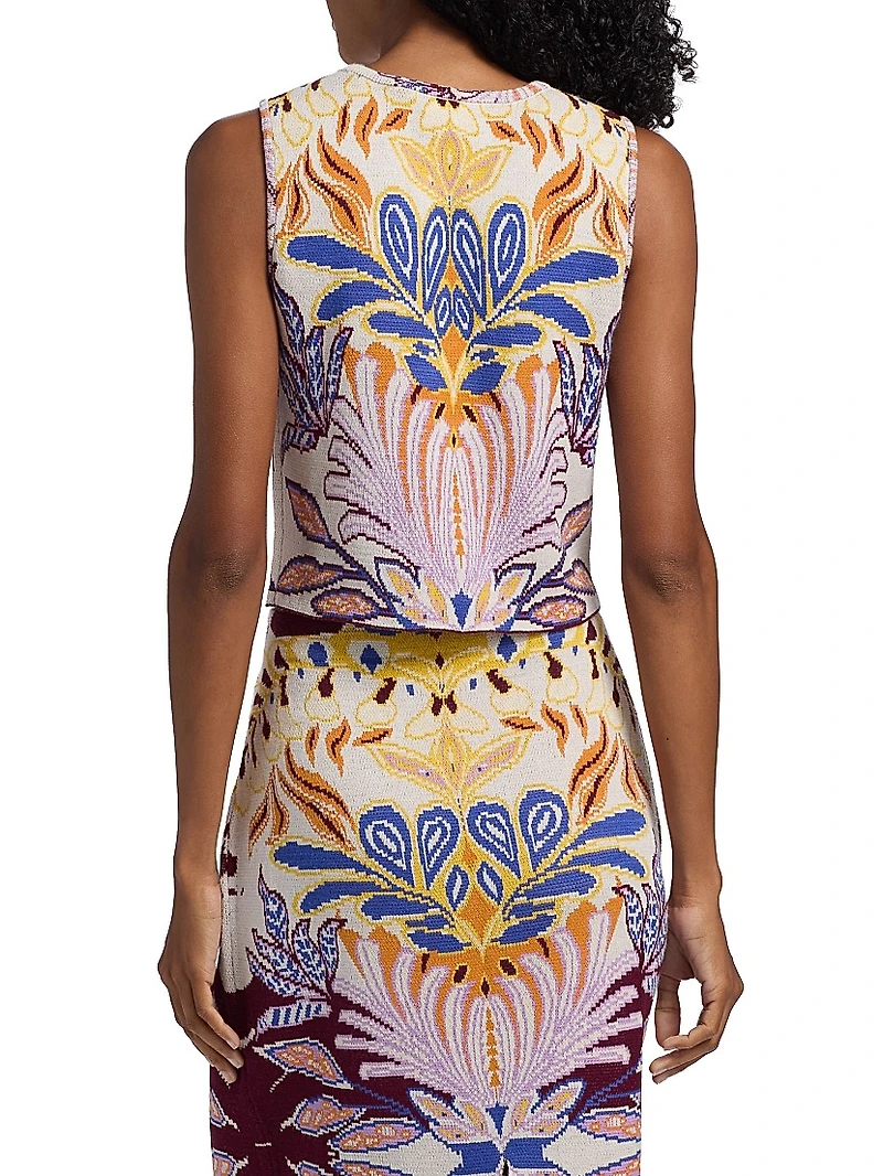 Kim Damask Compact-Knit Top