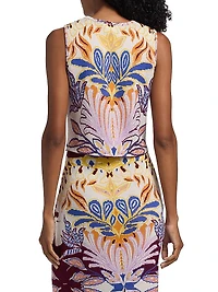 Kim Damask Compact-Knit Top