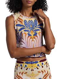 Kim Damask Compact-Knit Top