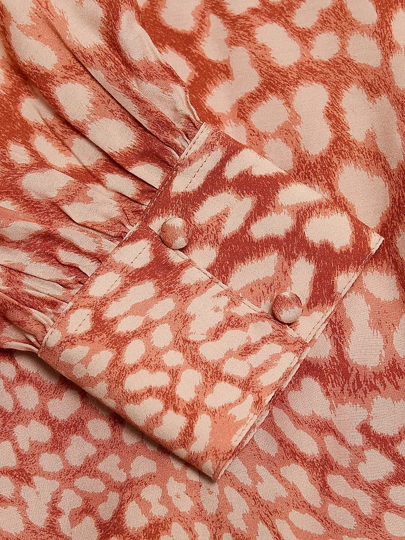 Reeves Silk-Blend Cape Dress