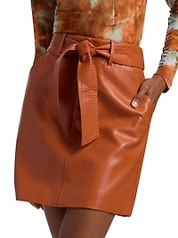 Vallie Faux Leather Miniskirt