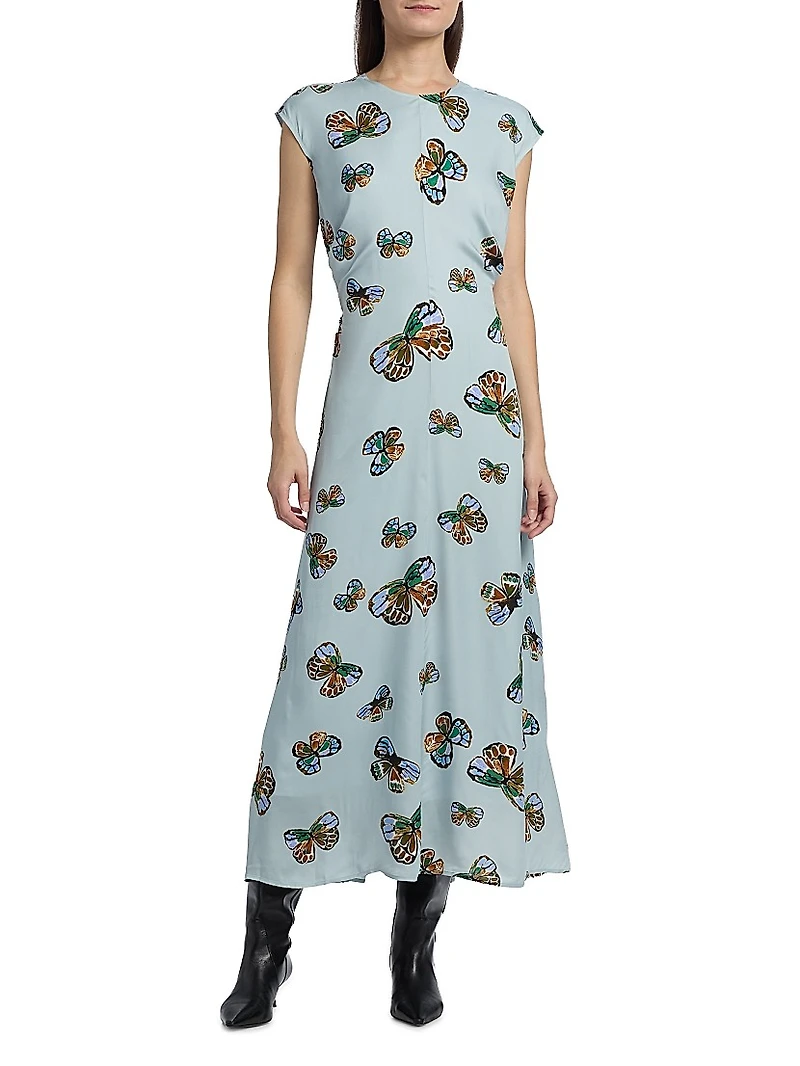 Zuri Butterfly Print Maxi Dress