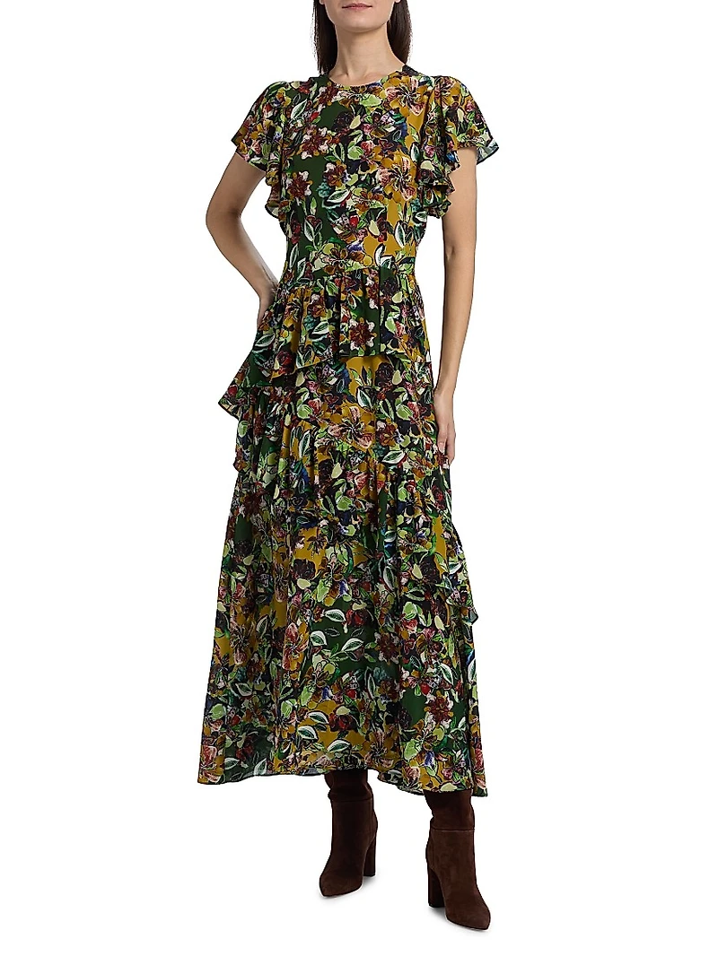 Quinby Ruffled Floral Maxi Dress