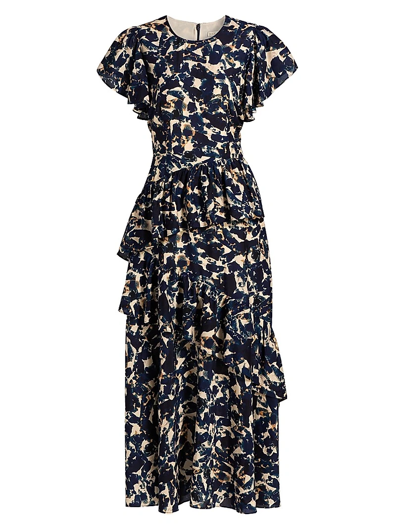 Quinby Abstract-Print Maxi Dress