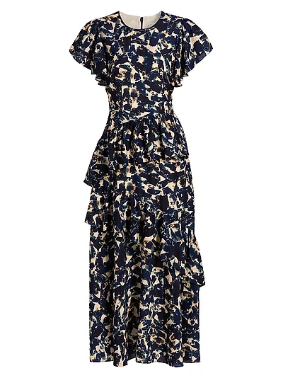 Quinby Abstract-Print Maxi Dress