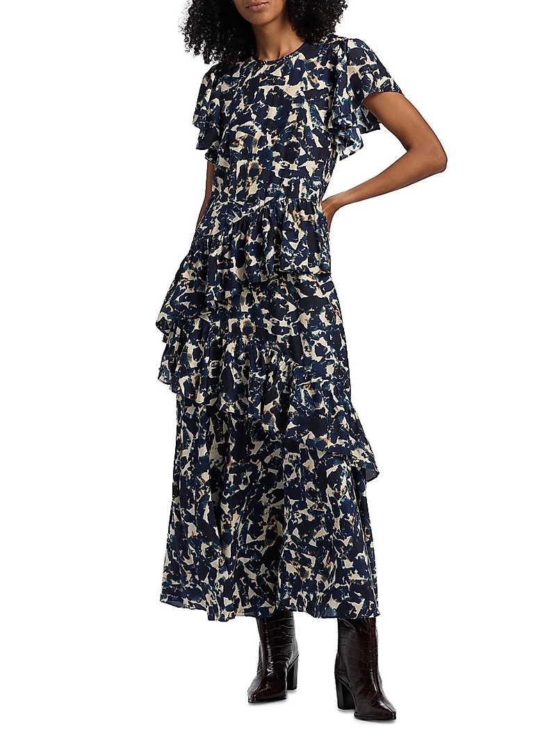 Quinby Abstract-Print Maxi Dress