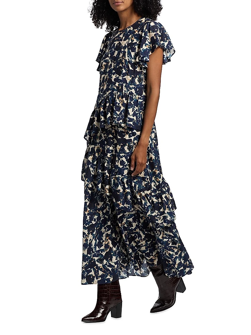 Quinby Abstract-Print Maxi Dress
