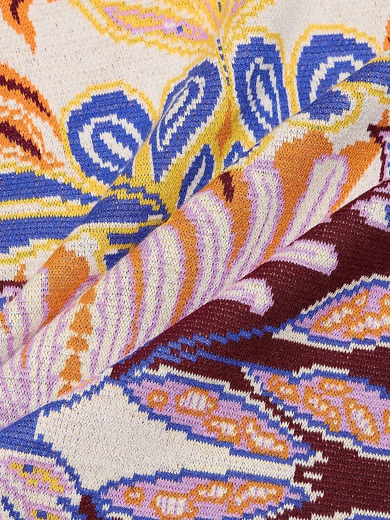 Janis Damask Compact-Knit Midi-Skirt