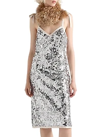 Embroidered Sequin Dress