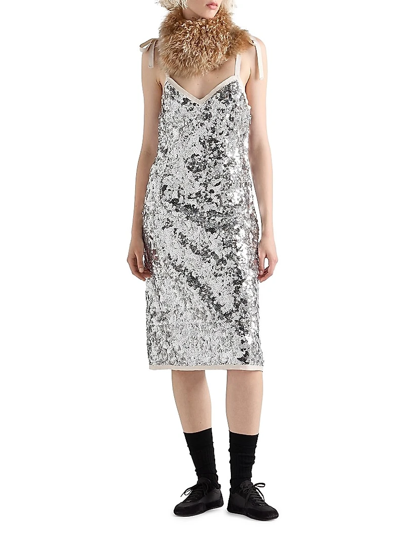Embroidered Sequin Dress